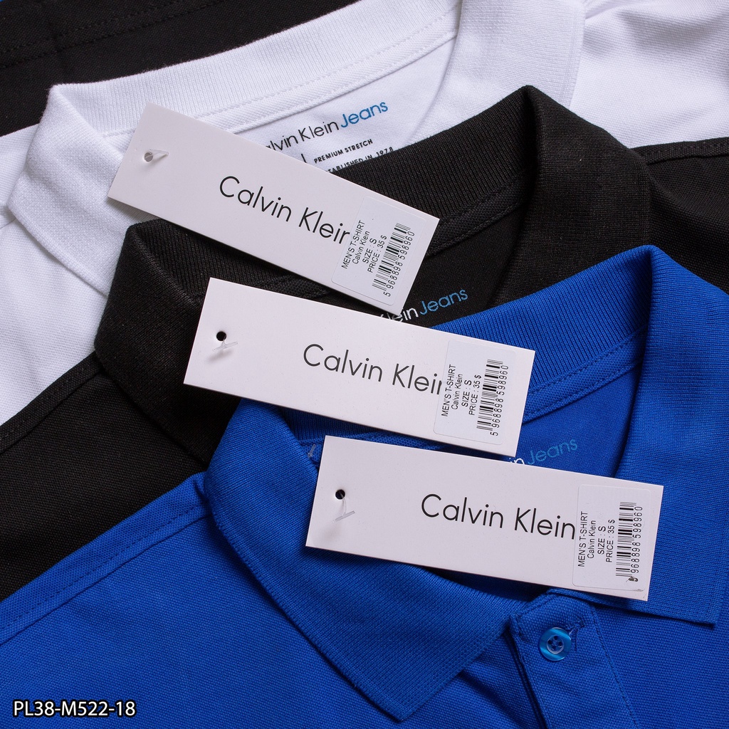Áo thun Polo Nam CK thêu logo nhỏ ngực áo  - PL38- VNXK- 6 MÀU
