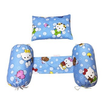 Bộ gối + chặn bông chống giật mình, in hình đáng yêu cho bé