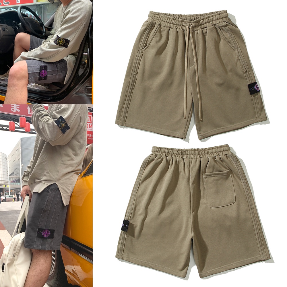 Quần Short Dây Rút In Họa Tiết La Bàn Màu Tím Phong Cách Đường Phố Mỹ