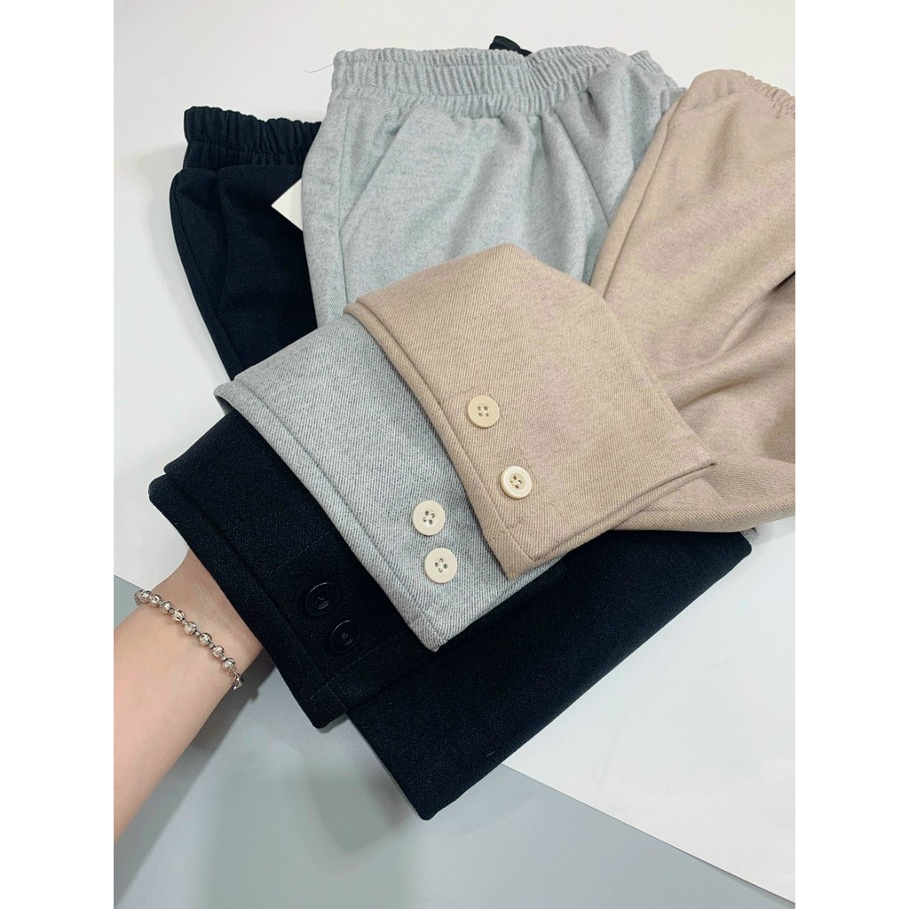 [ĐẸP &amp; HOT] QUẦN NỈ DẠ UMI CẠP CHUN CÚC GẤU CHẤT ĐẸP