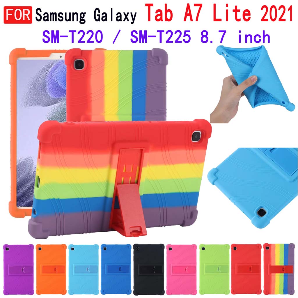 Ốp máy tính bảng silicon mềm chống sốc có giá đỡ cho  Đối với Samsung Galaxy Tab A7 Lite 8,7 inch T220 T225 2021