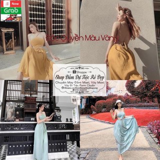 [Video] Đầm maxi đi biển xanh thừng kèm video và ảnh shop tự chụp 👗