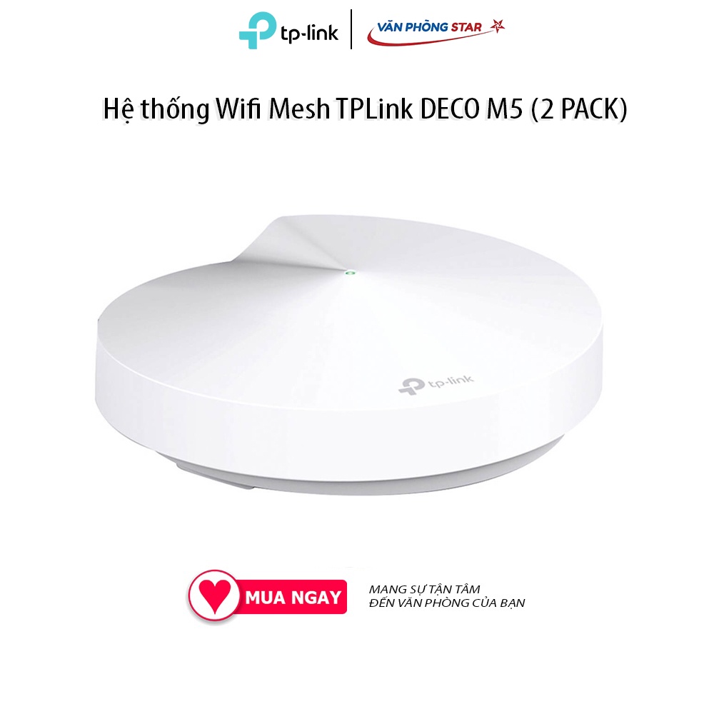 Hệ thống Wifi Mesh TPLink DECO M5 (2 PACK) Băng tần hỗ trợ 2.4 GHz / 5 GHz. Chuẩn kết nối: 802.11 a/b/g/n/ac.