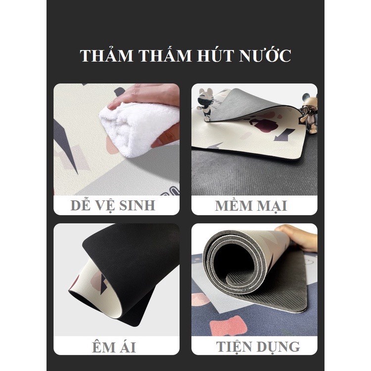 Thảm chùi chân thấm hút nước tốt  họa tiết SẮC MÀU, phong cách hiện đại sang trọng