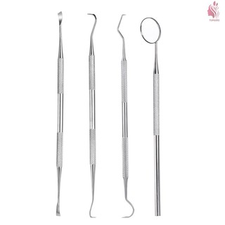 [Hàng mới về] Bộ 4 Dụng Cụ Nha Khoa Bằng Thép Không Gỉ Chuyên Nghiệp