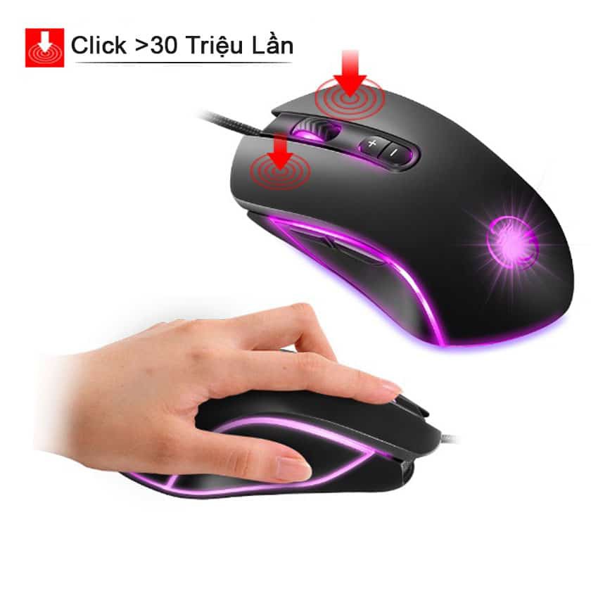 Chuột Game Có Dây E-Sport Apedra A6 3200 Dpi 7 Nút Led Đổi 7 Màu - NK