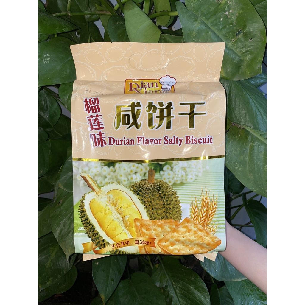 Bánh Quy Ăn Kiêng DianXiang Sầu Riêng Durian Flavor Salty (Gói 408g)