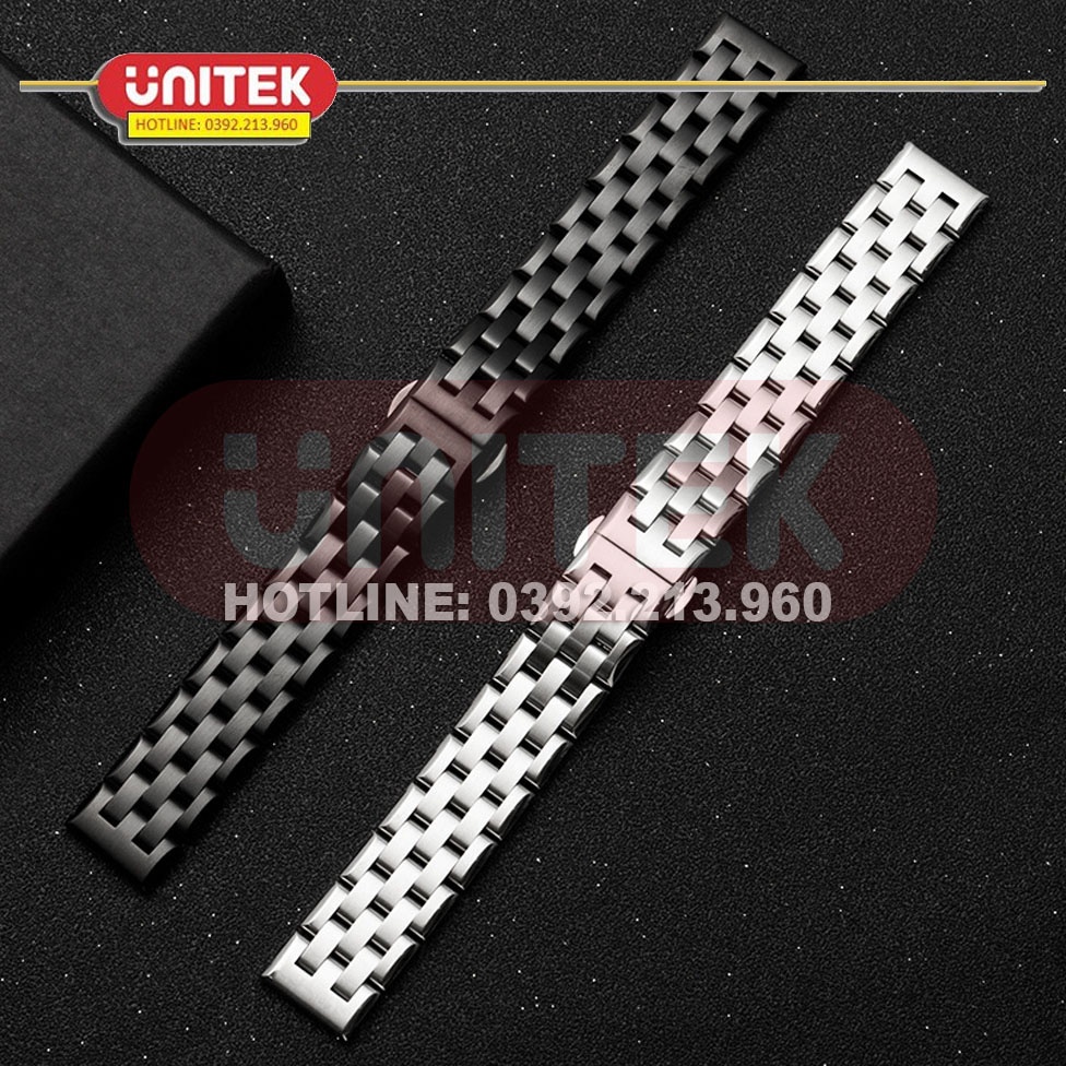 Dây Đồng Hồ Thép Không Gỉ model 01 Kểu Khóa Bấm Chống Han Gỉ Dài 18cm (18mm 20mm 22mm)