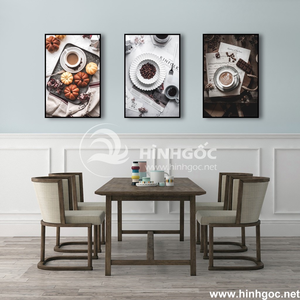 Tranh treo tường phòng khách 3 Bức Decor phòng ngủ hiện đại trang trí nhà cửa vintage nghệ thuật cao cấp số hóa T69