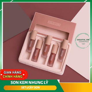 Set 5 Cây Son Kem Nhung Holdlive- siêu lì bền màu không trôi Light Matte Lip Glaze Suit- SM007