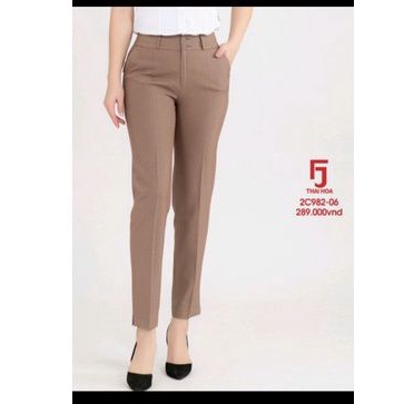 quần tây Thái Hòa ly chìm màu cà phê mã 982 vải mềm co giãn