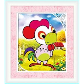 Tranh Đính Đá ABC 3D Dậu, Gà DF2382 (KHÁCH TỰ ĐÍNH) KT:30X36CM