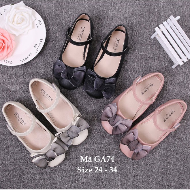 Giầy dép trẻ em.Giày Búp Bê Đính Nơ Cho Bé Gái 2 - 9 Tuổi Kiểu Dáng Hàn Quốc GA74