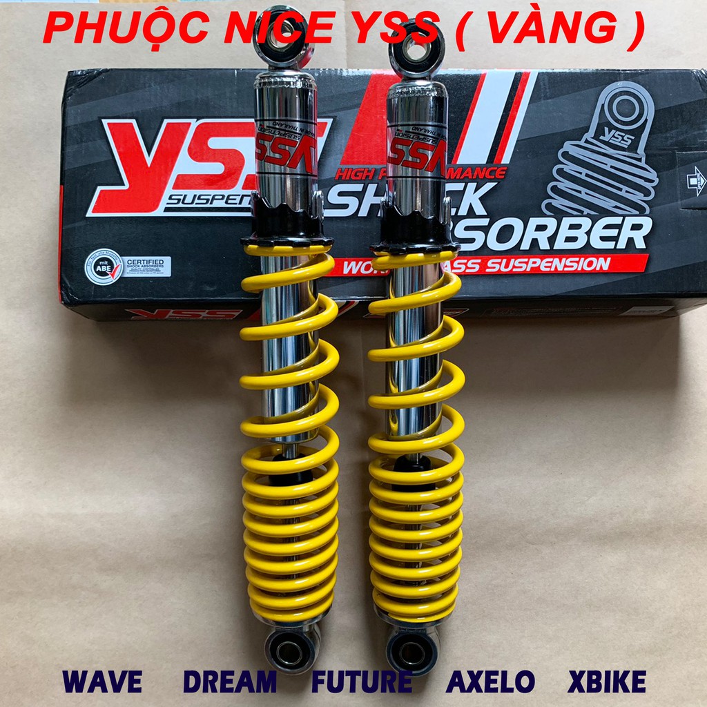 Phuộc Nice Cho Wave Dream Future Xbike Axelo - YSS Màu Vàng