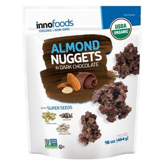 [DATE 1/2022] InnoFoods Almond Nuggets in Dark Chocolate, Almond/Dark Chocolate 454G