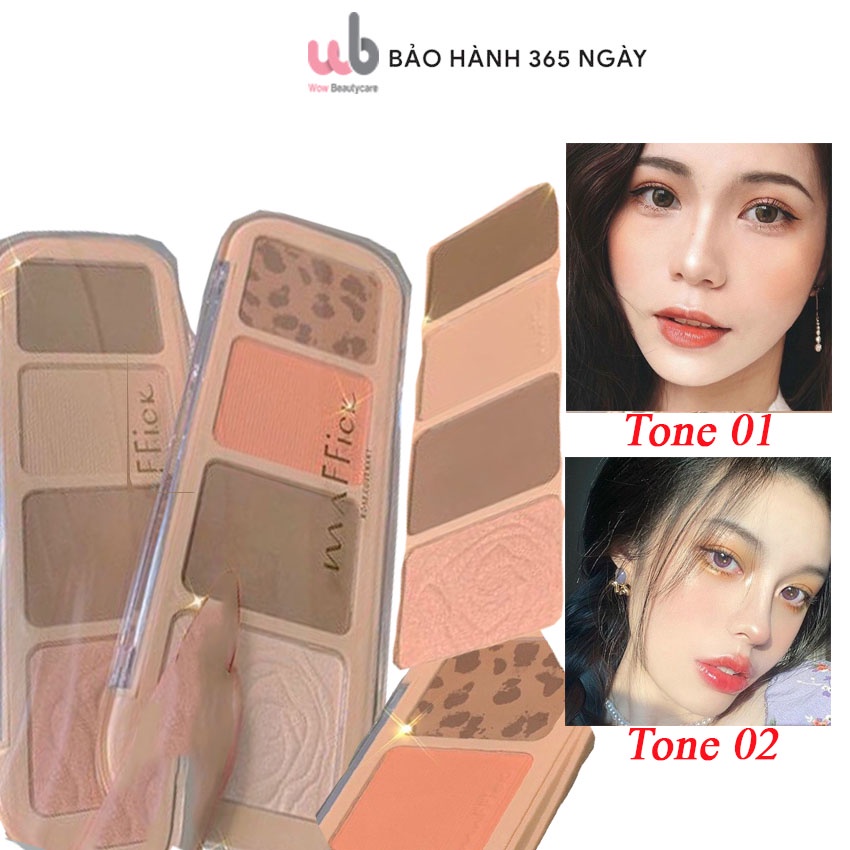 Phấn Tạo khối Bắt Sáng Hoa Hồng 4 ô Maffick Rose gồm 2 Tone : Tone 1, Tone 2 Tô Điểm Thêm Nét Đẹp Cho Bạn.