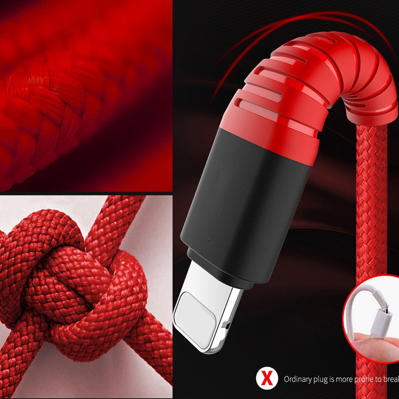 Cáp Sạc Cổng Micro Usb Dạng Dây Dù Cho Ios Android