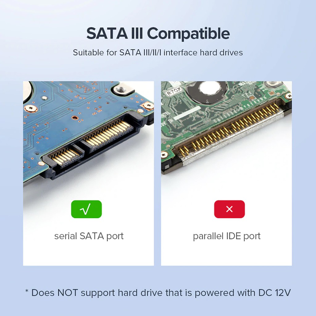 Hộp Đọc Ổ Cứng SATA III 2.5"/3.5" chuẩn USB 3.1 Gen 2 Cao Cấp UGREEN US221 - Hàng Chính Hãng, Bảo Hành 18T Đổi Mới