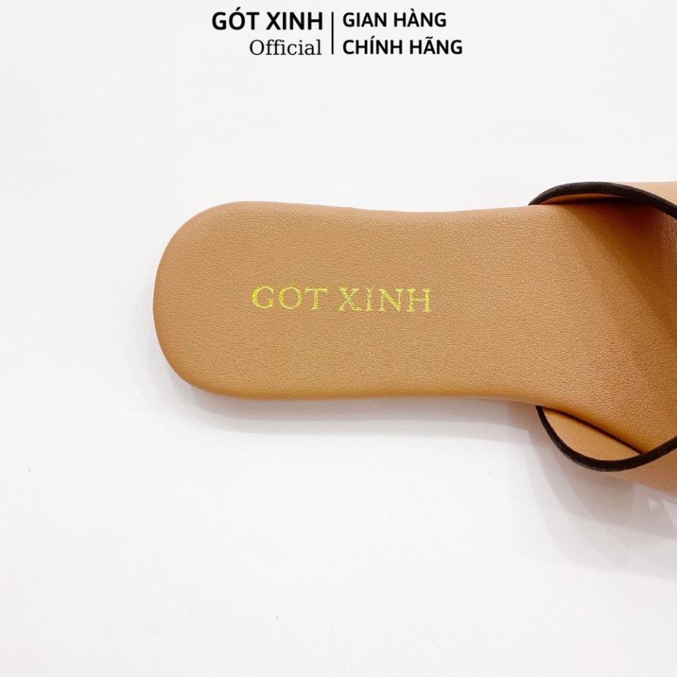 Dép quai ngang nữ GÓT XINH GX307 quai xoắn đế bệt MAL