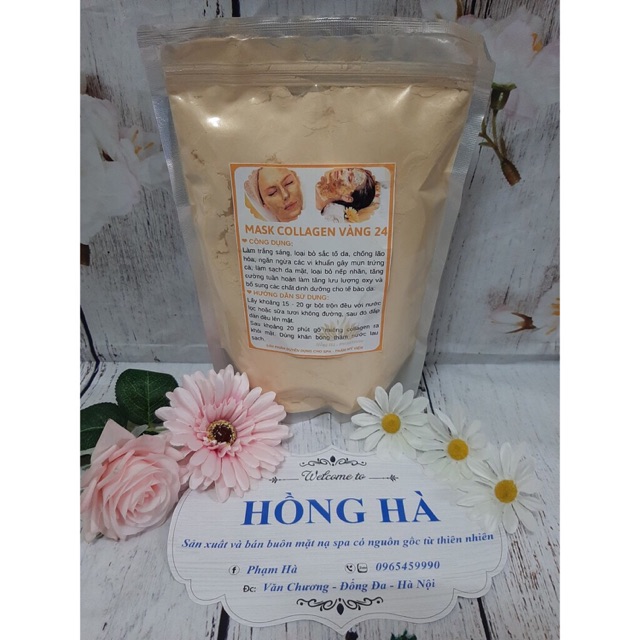 1kg Bột mặt nạ Dẻo Vàng collagen 24k (vàng sâm) handmade