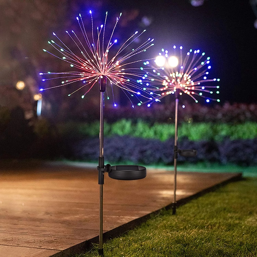 Đèn LED 90/120/150/180 dùng năng lượng mặt trời có bóng hình pháo hoa