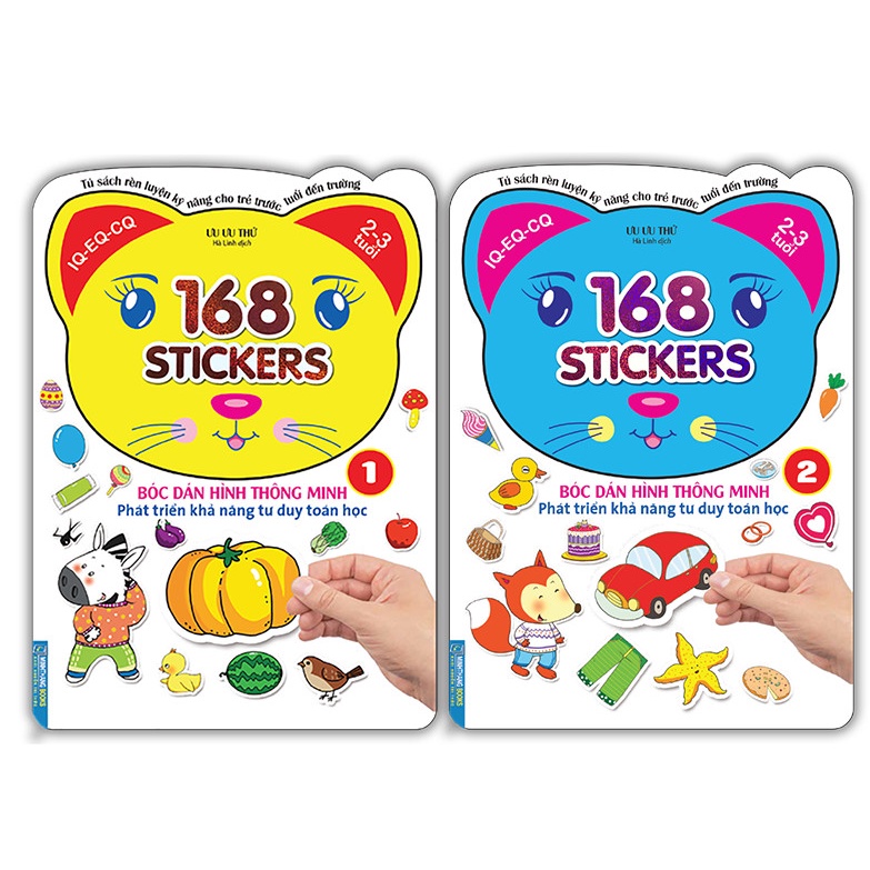 Sách- Combo 2c- Bóc dán hình thông minh-168 sticker quyển 1 và quyển 2
