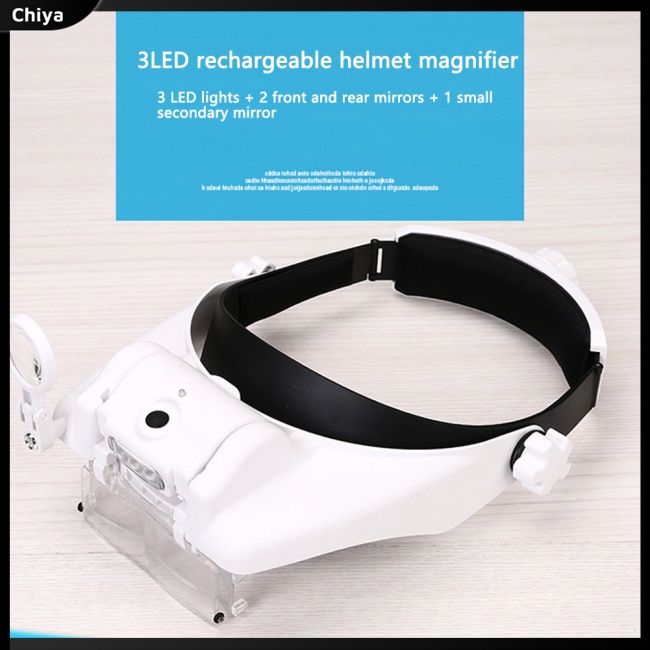 Kính Lúp Đeo Đầu 1.5x 2x 8x 6 Có 3 Đèn Led Sạc Usb Tiện Dụng