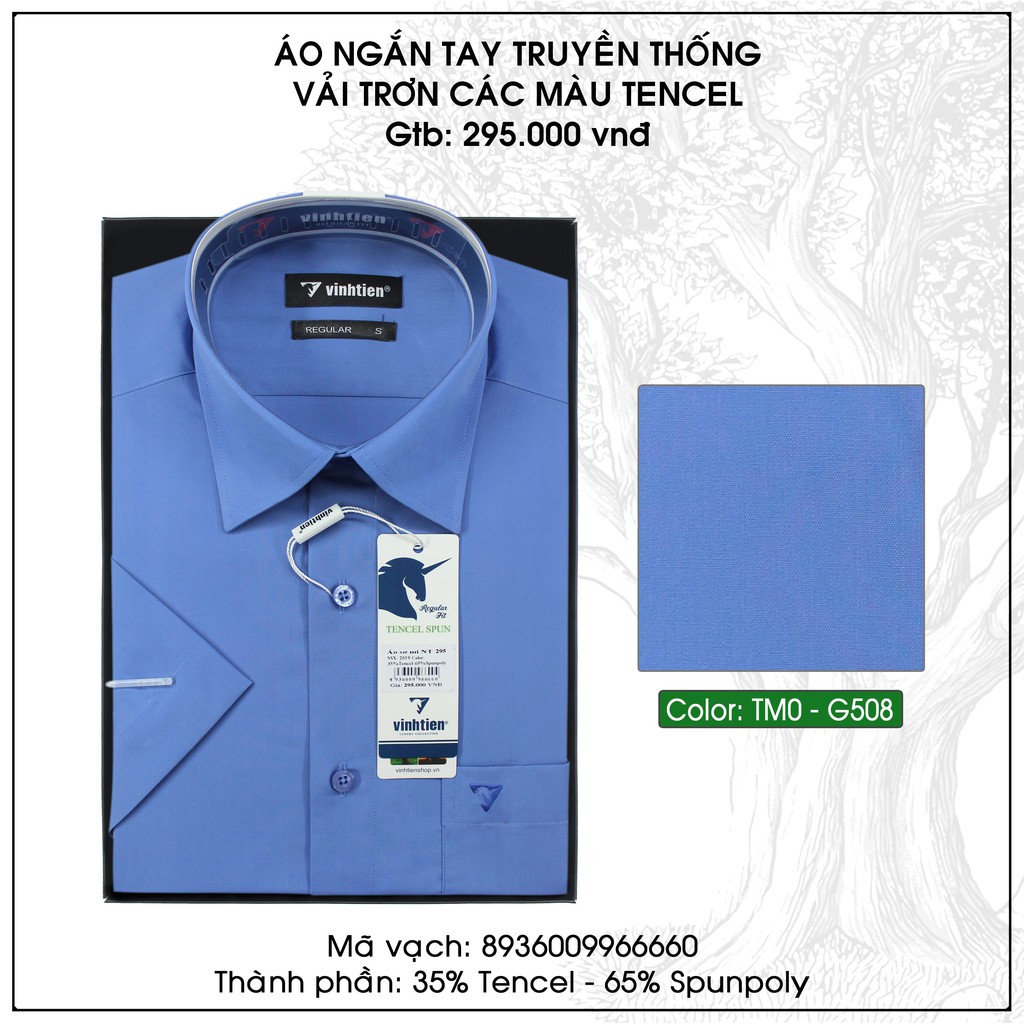 Áo sơ mi nam ngắn tay trơn màu vạt bằng Vĩnh Tiến 295 | BigBuy360 - bigbuy360.vn
