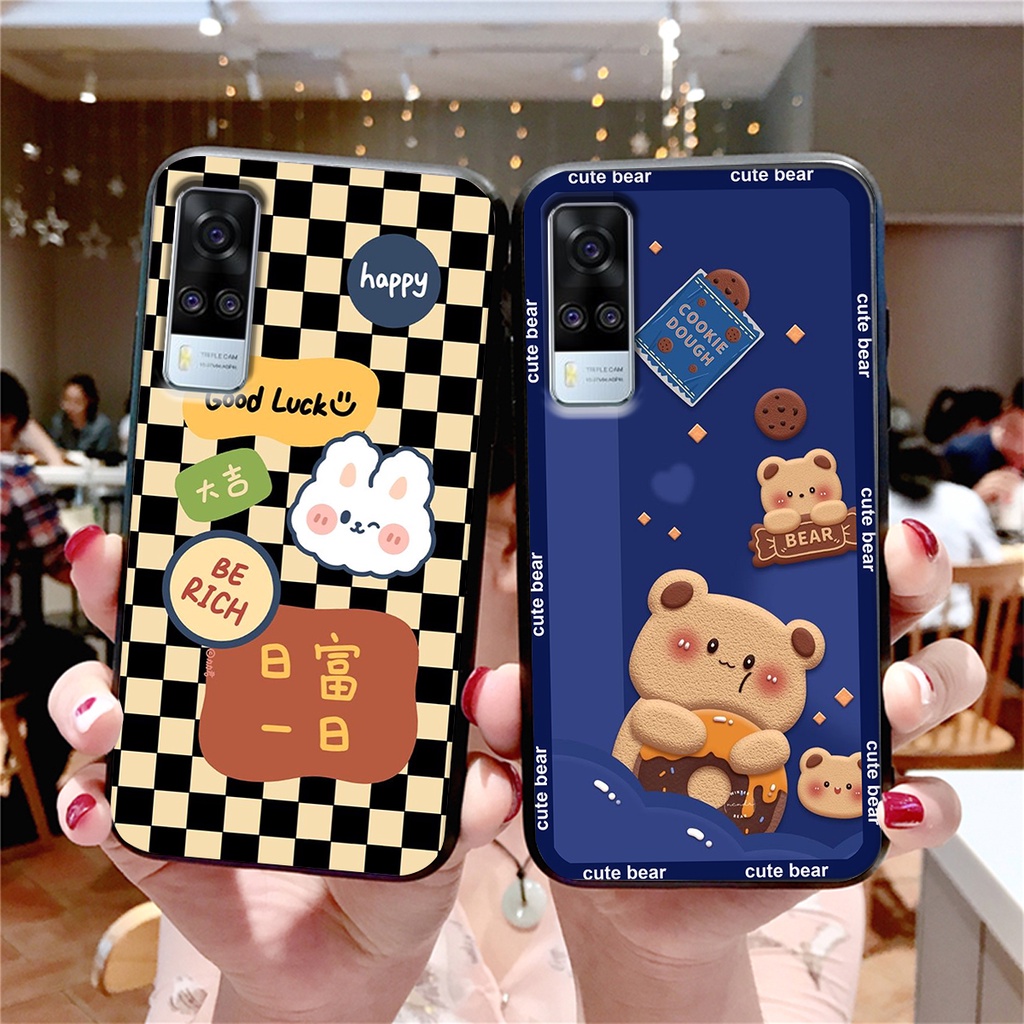 Ốp lưng Vivo Y51 2020 in hình 3D GẤU cute be@r, soda, happy day cực hot ,thời thượng