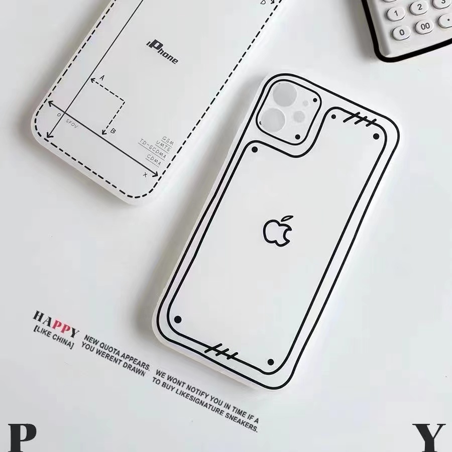 Ốp Điện Thoại Silicon Hai Chiều Màu Trắng Đen Cho iPhone14 pro max Apple 13 12 11 / 7 / 8p / xs