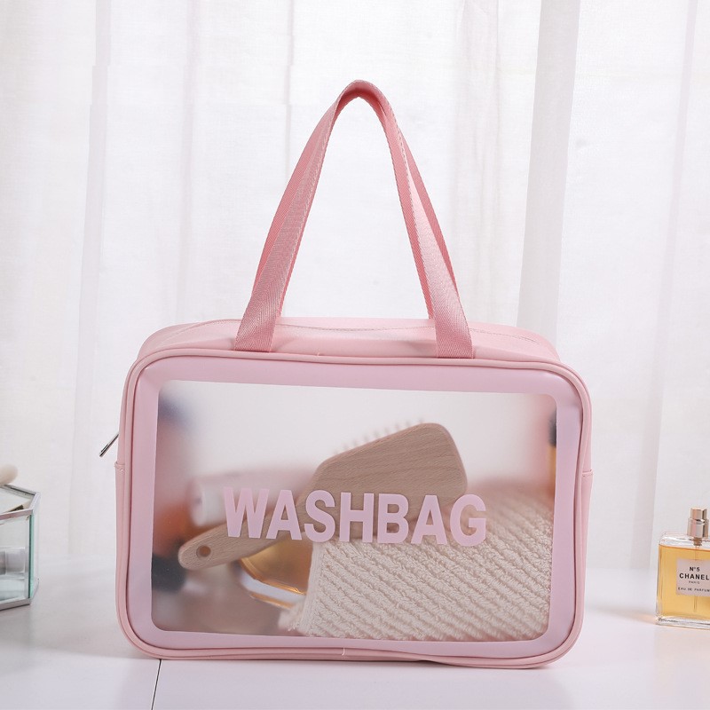 Túi Xách WASHBAG Dẻo Trong Suốt Cầm Tay Đựng Mỹ Phẩm Vật Dụng Cá Nhân