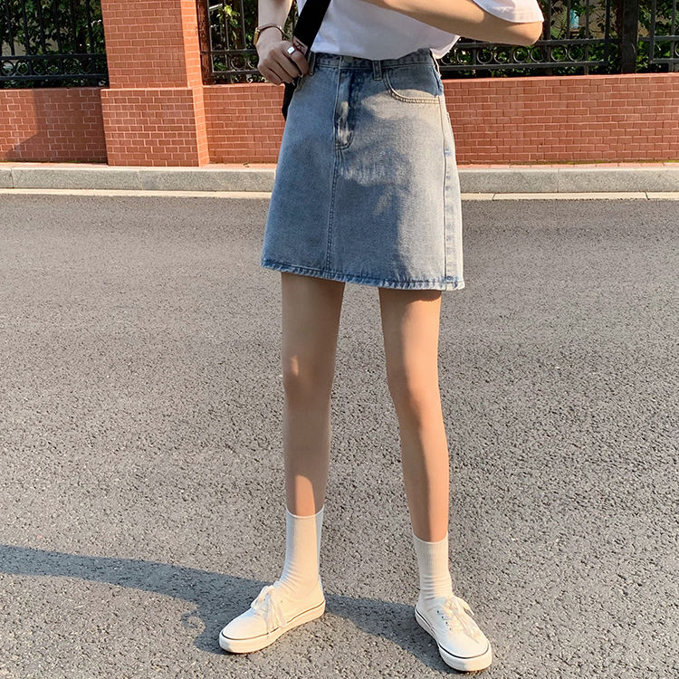 Chân Váy Jean Eo Cao Thời Trang Mùa Hè 2020 Phong Cách Hàn Quốc Cho Nữ