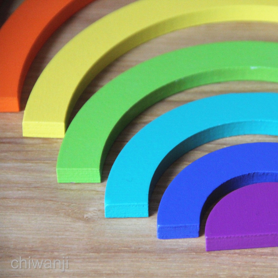 Đồ chơi xếp hình cầu vồng bằng gỗ