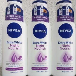 [Chính hãng ™] Sữa dưỡng thể giúp săn da và dưỡng trắng ban đêm NIVEA Extra White 250ml