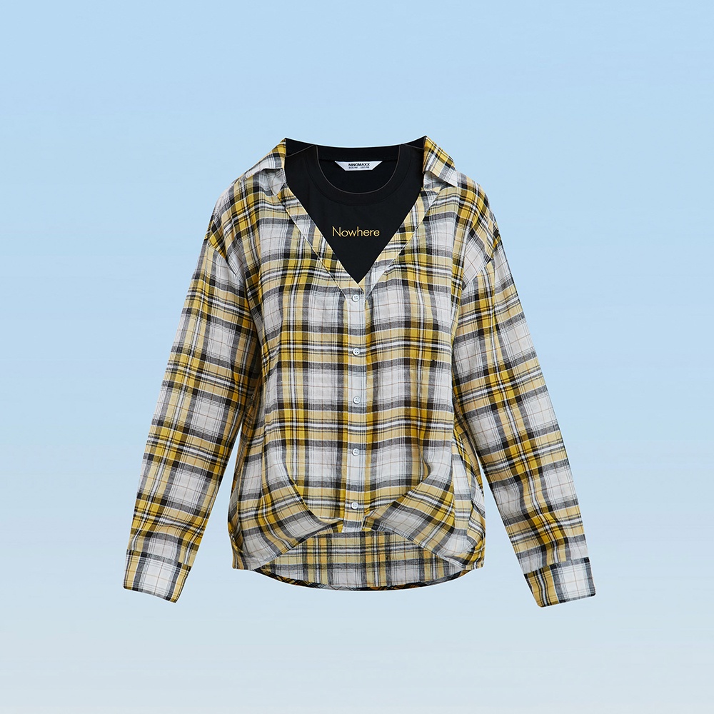 Ninomaxx Áo sơ mi Nữ tay dài chất liệu Poly cotton 2001021
