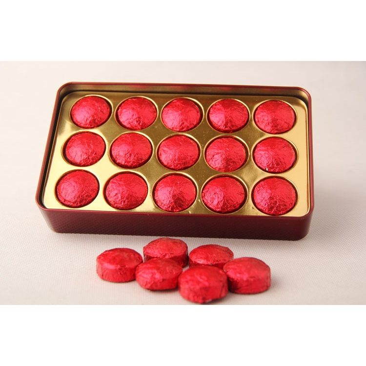 Trà phổ nhĩ Chín Vân Nam Thêm Hoa Hồng dạng viên nén Hộp thiếc