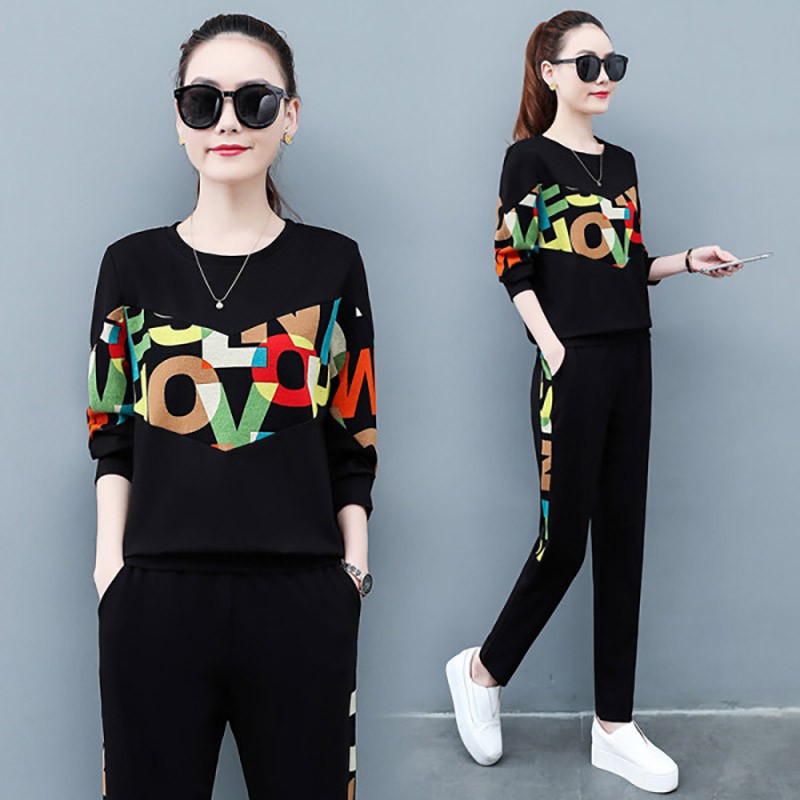 Set Đồ Thể Thao Hai Món Gồm Áo Sweater Dáng Rộng + Quần Dài Phong Cách Hàn Quốc Thời Trang Xuân Thu 2020 Cho Nữ