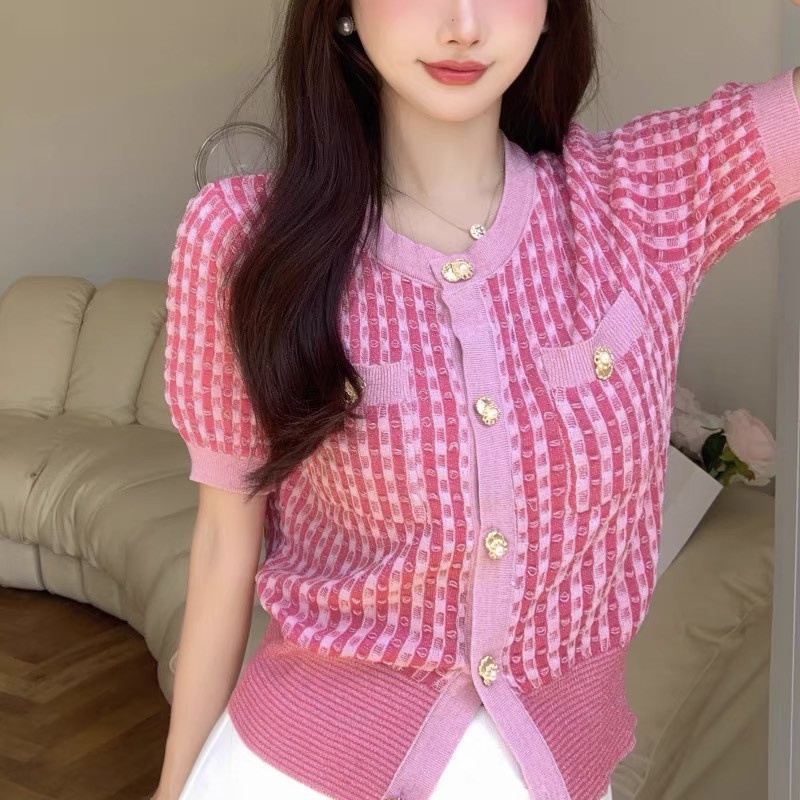 Áo Len Cộc Tay Mongtoghi Chanel Hồng Siêu Hot Hàng Quảng Châu Cao Cấp Full Tag Mác | BigBuy360 - bigbuy360.vn