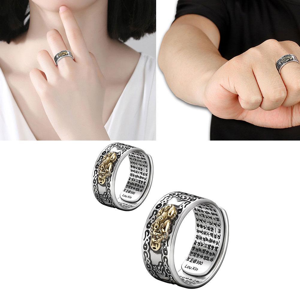 Nhẫn Phong Thủy Hình Tỳ Hưu Cầu May Mắn R2W2