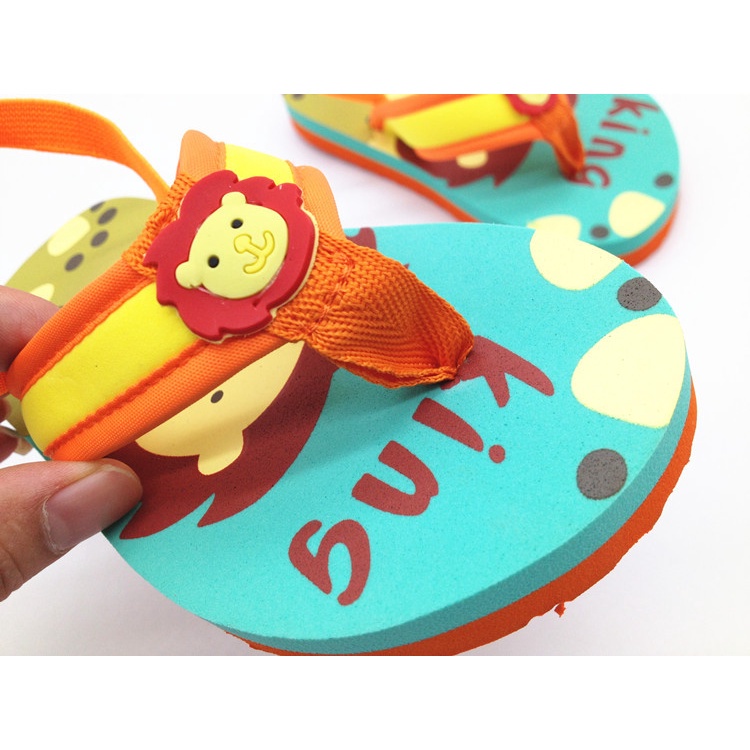 SANITKUN Dép xỏ ngón có quai hậu họa tiết hoạt hình thời trang đi biển mùa hè mới dành cho bé trai và bé gái