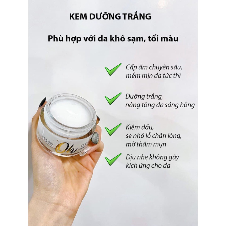 Bộ 5 sản phẩm dưỡng da toàn diện OMUSE giúp chống lão hóa phù hợp với da khô