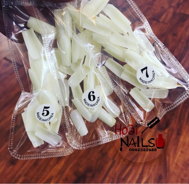 Móng hsm lẻ size 5,6,7,8,9 ( hàng loại 1 thẳng dài 50m/túi) - Phụ kiện Nail