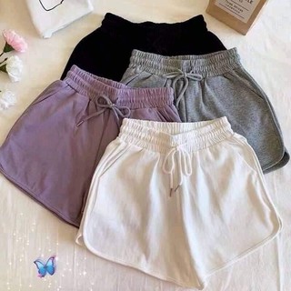 Quần short nữ phong cách thể thao, chất liệu thun cotton
