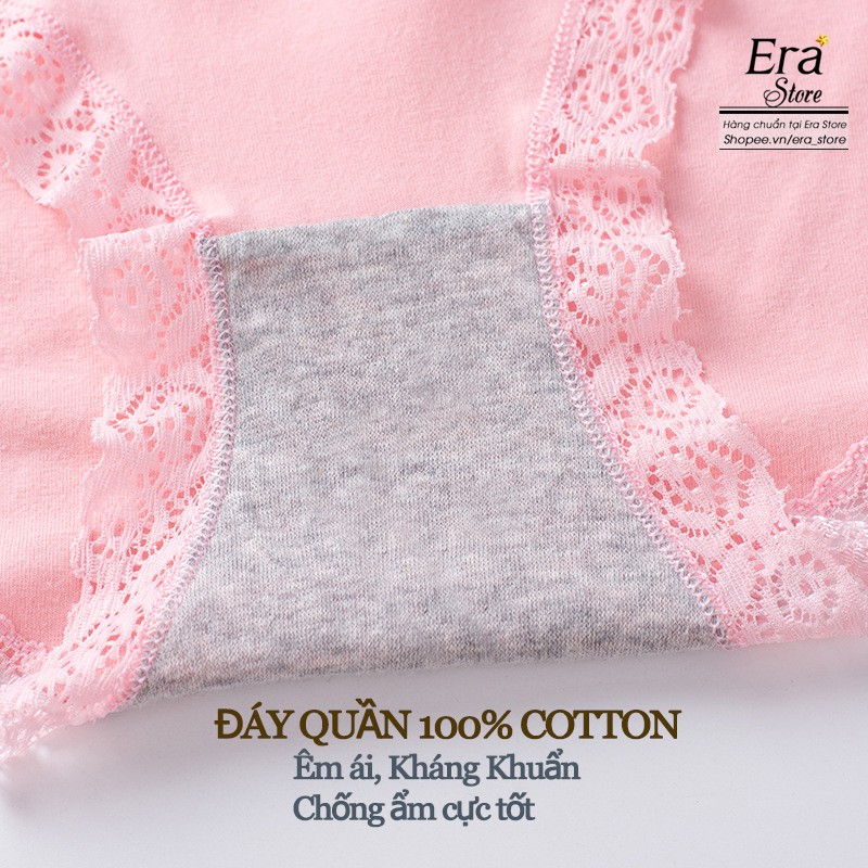 SALE LỚN XẢ KHO Quần Lót Viền Ren Cạp Cao 03, Đáy Quần 100% Cotton Cam Kết Giống Hình, Có Túi Zip