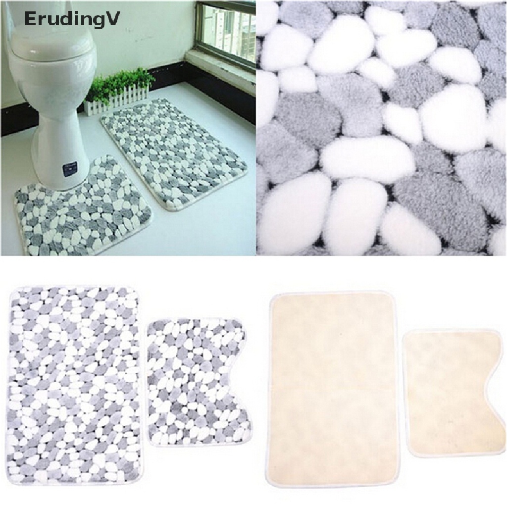 Bộ 2 Thảm Lót Sàn Nhà Vệ Sinh Bằng Cotton Mềm Mại Chống Trượt Giặt Được Tiện Lợi
