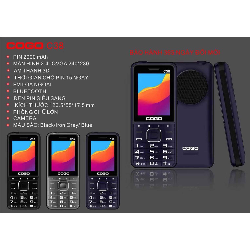Điện Thoại CoGo C38 Loa To Số Lớn Pin Lâu | BigBuy360 - bigbuy360.vn