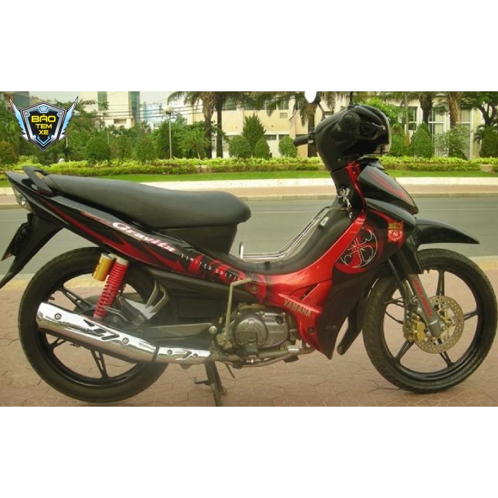 Tem rời dán xe jupiter gravita lốc xoáy đỏ đen