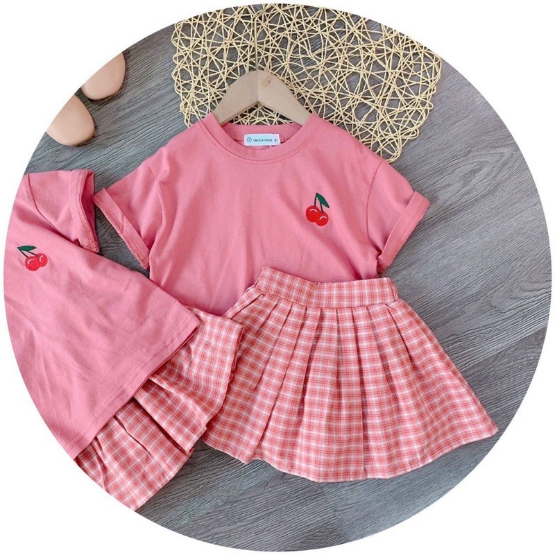set áo + cv xếp ly cho bé