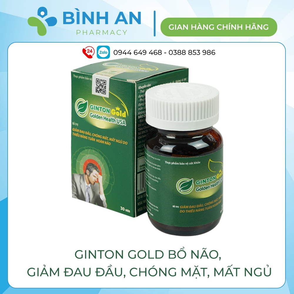 GINTON Gold Giảm đau đầu, chóng mặt, thiểu năng tuần hoàn não