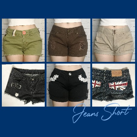 Quần short Jeans Kaki Korean ngắn / Quần bò rách Secondhand [Video shop]